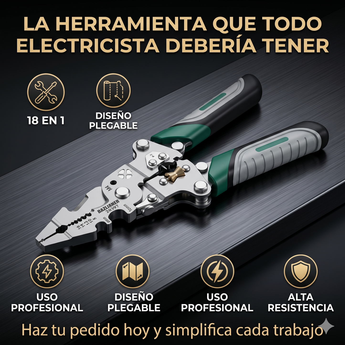 Pinza Pelacables Multiusos | 18 en 1 Ahorra tiempo y espacio